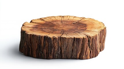 Natural Wooden Log Slice with Detailed Texture and Rings, Ideal for Rustic Decor or Craft Projects, Showcasing the Beauty of Timber and Nature's Design