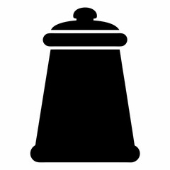 Black Silhouette Vector Illustration of a Pepper Shaker