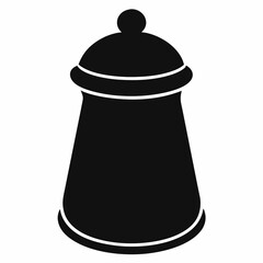 Black Silhouette Vector Illustration of a Pepper Shaker