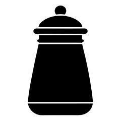 Black Silhouette Vector Illustration of a Pepper Shaker