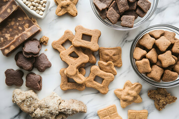 Assorted Dog Biscuits: A Flatlay of Homemade Treats