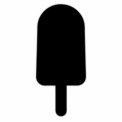 Black Silhouette Vector Illustration of a Popsicle