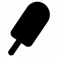 Black Silhouette Vector Illustration of a Popsicle