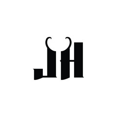 JH monogram logo design letter text name symbol monochrome logotype alphabet character simple logo