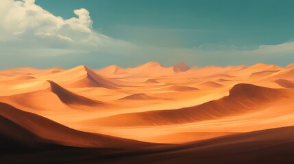 Naklejka premium Captivating Desert Dunes Under a Serene Sky