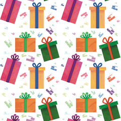 Colorful gift box party seamless pattern