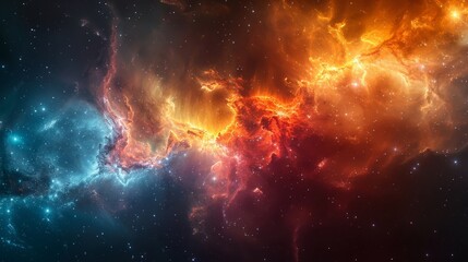Exploring cosmic wondersnebula discovery outer space digital art stellar environment wide-angle view astronomical concept