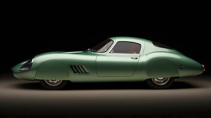 Unique 1951 European Sports Car with Aerodynamic Design in Green