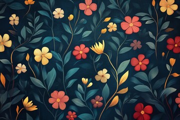 3D Floral background: Classic Vintage Design wallpaper illustration