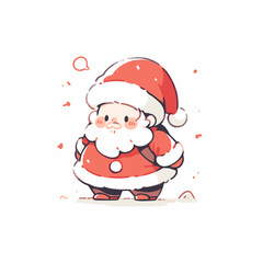 Adorable Santa Claus in Whimsical Cartoon Illustration Style. Cute Santa Vector.