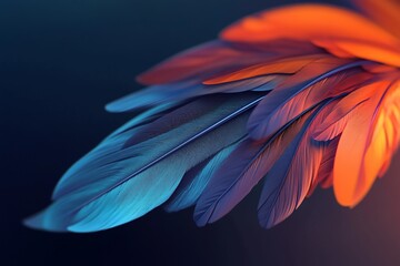 Fototapeta premium 3D Feather Motif background: Delicate Elegant Design wallpaper illustration