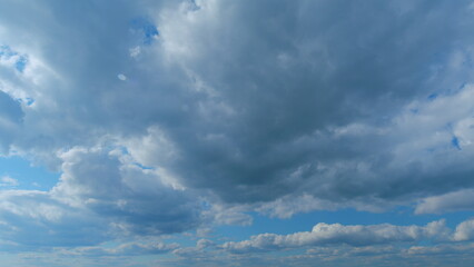 Obraz premium Storm grey gloomy sky clouds. Typhoon sky, tornado cloud. Time lapse.