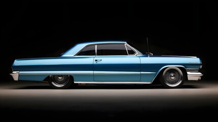 1996 Lowrider Impala with Metallic Blue Paint and Chrome Details