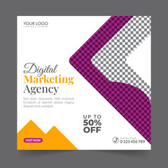 Digital marketing social media post business webinar for social media story, business post or stories banner template geometric shape design for attractive abstract elements post background space