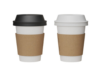 coffee cup with sleeve 3D render mock up image