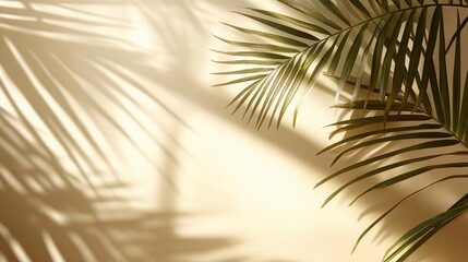Obraz premium Palm Leaf Shadows On Beige Background