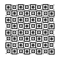 Geometric pattern of squares, doodle hand-drawn
