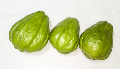 Chayote Vegetable isolated white background