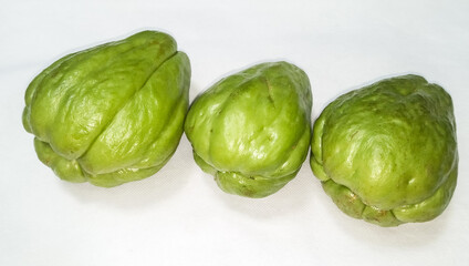 Fototapeta premium Chayote Vegetable isolated white background