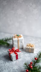 Beautiful gift box with ribbon, festival background