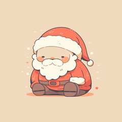 Charming Cartoon Illustration of Jolly Santa Claus in Cozy Style. Cute Santa Vector.