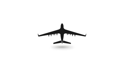 A stylized airplane icon, with a simple outline and just a few lines representing the wings. Minimalist airplane illustration.