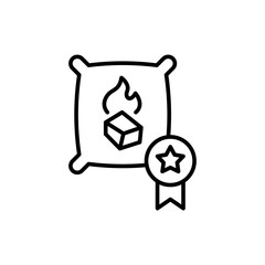 Charcoal pack outline icons, minimalist vector illustration ,simple transparent graphic element .Isolated on white background