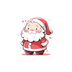 Adorable Chibi Santa Illustration with Festive Cheer. Cute Santa Vector.