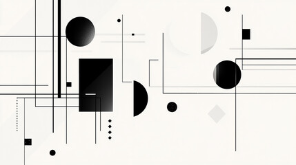 モノクロのミニマリスト幾何学模様