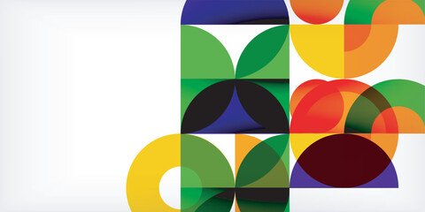 Obraz premium Colorful circle abstract background. Template for wallpaper, banner, presentation, background