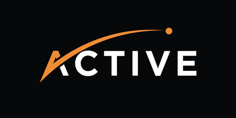 Active typography logo design, Active letter mark graphic vector concept  © ZRpro