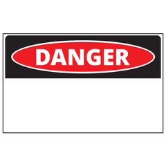 Danger sign with editable space on a white background