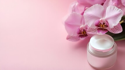 Elegant Orchid and Skincare Cream Setup