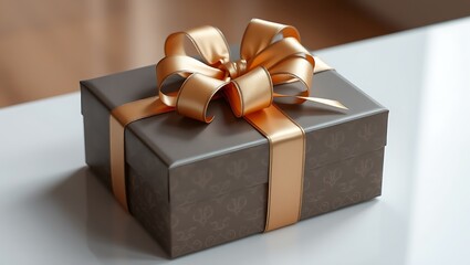 Beautiful gift box with ribbon, festival background