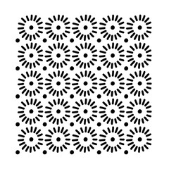 Geometric ornament of circles pattern, doodle hand-drawn