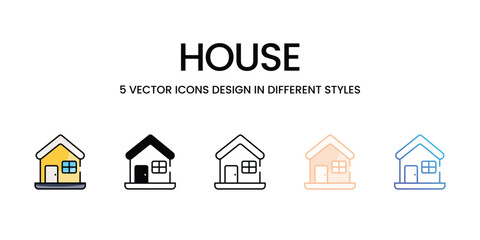 House icons set in different style vector stock illustration