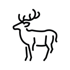 Deer Vector Icon - Fleet-Footed Hoofed Mammal with Antlers