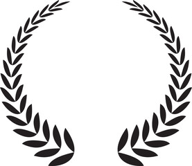 Premium quality laurel wreath retro vintage design icon Black flat and line vector isolated on transparent background. The certificate is official solemn elegant guaranteed symbol.