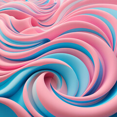 Colorful Waves of Pink and Blue Create a Dynamic Abstract Design With Smooth Textures and Flowing Patterns