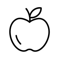 apple icon, education vector icon - black outline icon of apple symbolizing education, knowledge, and information in simple design.