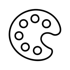 Fototapeta premium art palette icon, education vector icon - black outline icon of art palette symbolizing education, knowledge, and information in simple design.