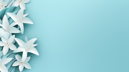 Elegant White Blossoms on a Pastel Blue Background