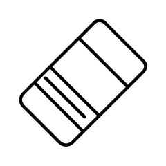 eraser icon, education vector icon - black outline icon of eraser symbolizing education, knowledge, and information in simple design.