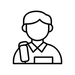 student icon, education vector icon - black outline icon of student symbolizing education, knowledge, and information in simple design.