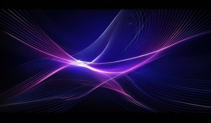 abstract background with lines and waves in purple and blue