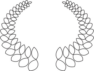 Premium quality laurel wreath retro vintage design icon Black line vector isolated on transparent background. The certificate is official solemn elegant guaranteed symbol.