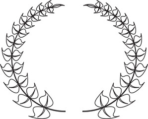 Premium quality laurel wreath retro vintage design icon Black line vector isolated on transparent background. The certificate is official solemn elegant guaranteed symbol.