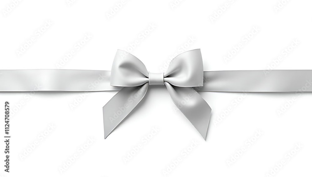 Aufkleber white png file features a silver ribbon and bow placed at the top in a clear and simple design view.