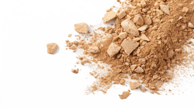 Crumbs integral wholewheat biscuit with oatmeal, cookie flying, isolated on white, top view, clipping path