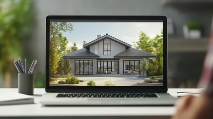 Modern Real Estate Investment Presentation on Laptop